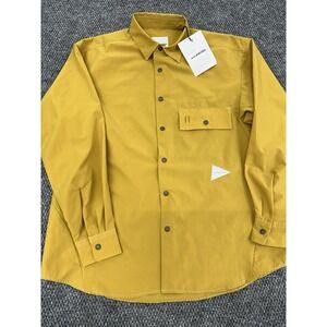 And Wander Z1 Dry Breathable Shirt Men's M Yellow Snap Button Long Sleeve *Read*
